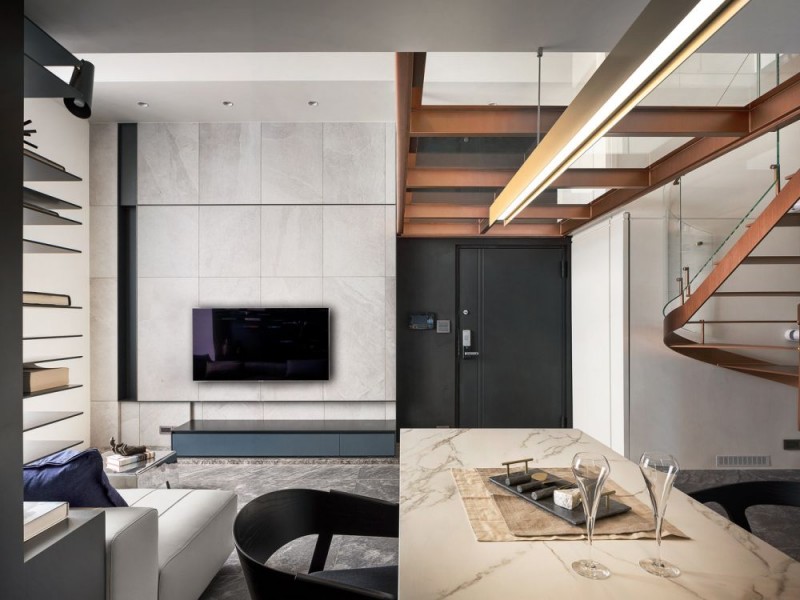 Двухуровневая квартира, расположенная в Нью-Тайбэй на Тайване