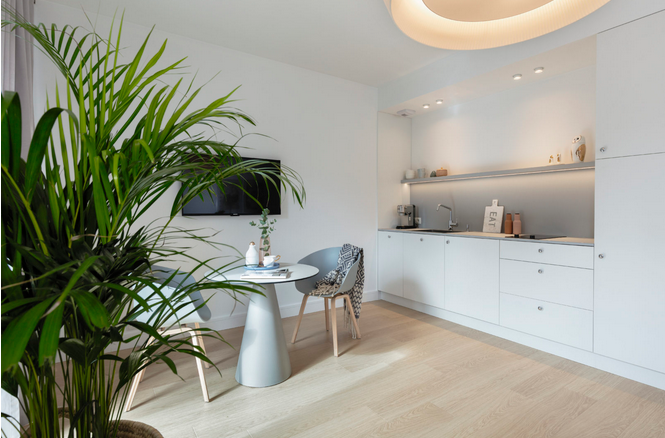 Интерьер уютной студии в Познани, Польша Интерьер уютной студии в Познани, Польша