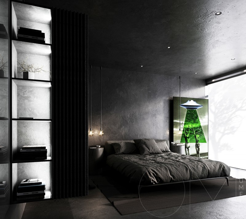 Интерьер стильных апартаментов в темных тонах Интерьер стильных апартаментов в темных тонах