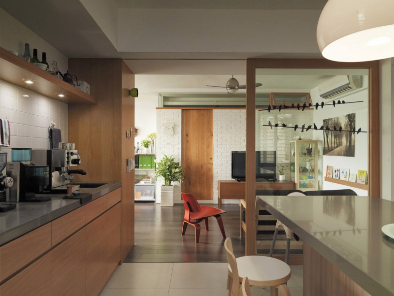 Интерьер уютной семейной квартиры в Тайбэй