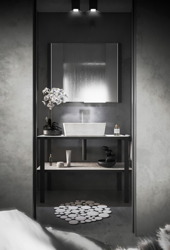 Монохромный интерьер спальни Монохромный интерьер спальни