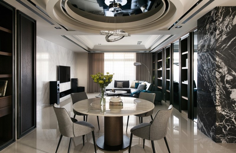 Спокойная и сдержанная атмосфера квартиры в городе Тайчжун, Тайвань