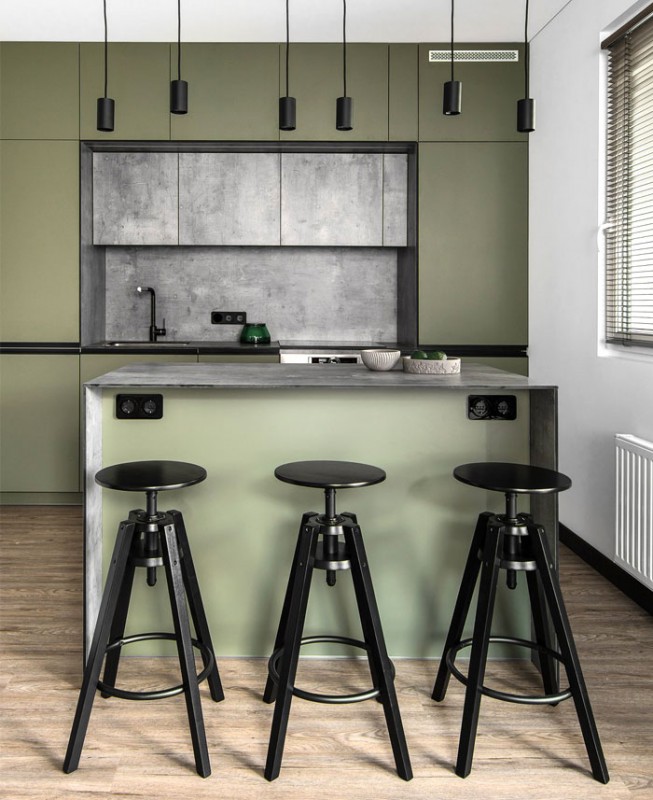 Зеленые акценты в декоре литовской квартиры