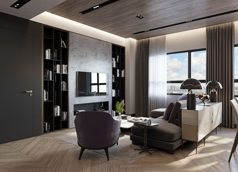 Интерьер в темных тонах