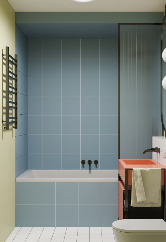 Яркая красочная квартира для пары с детьми