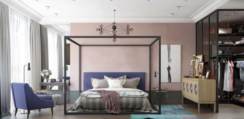 Нейтральный фон в сочетании с яркой цветовой гаммой