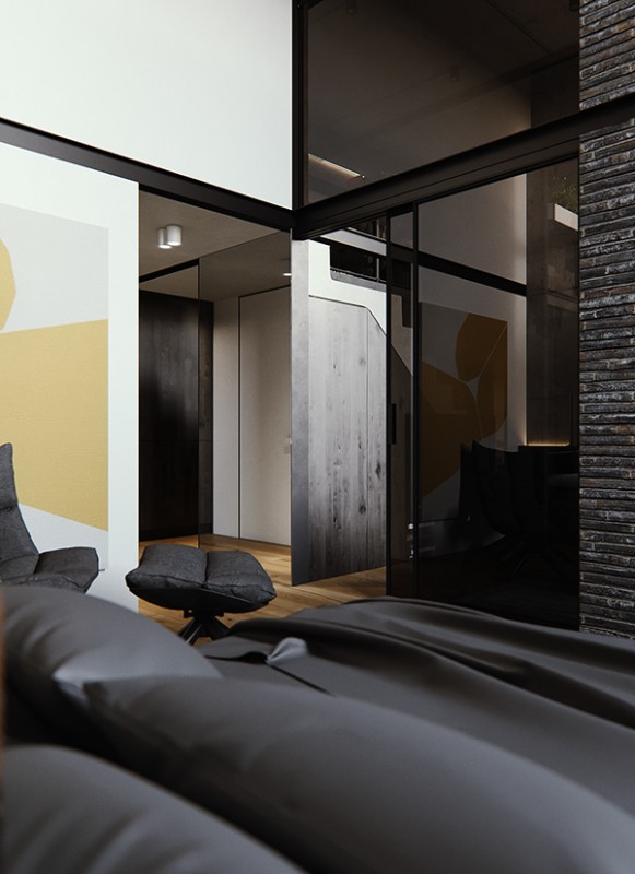 Двухуровневая квартира в индустриальном стиле