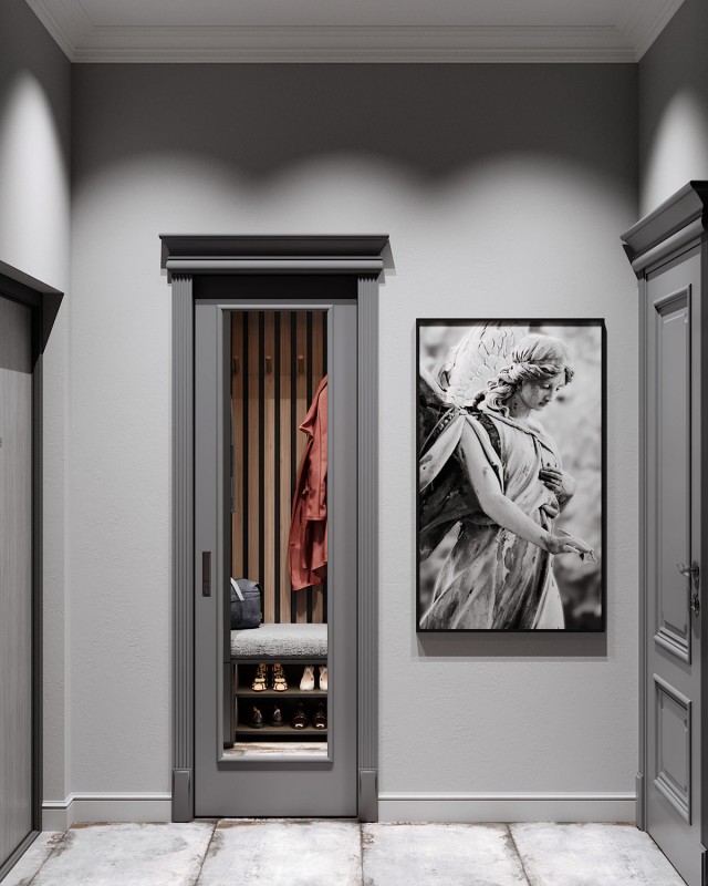 Неоклассический интерьер с акцентами кобальтового и изумрудного цветов