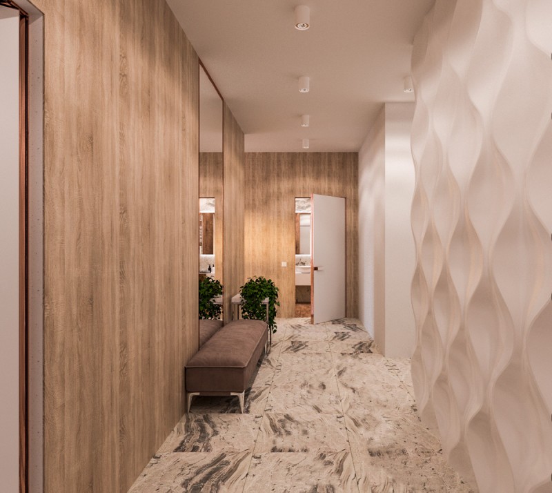 Просторная квартира для молодой девушки, оформленная в нежных тонах