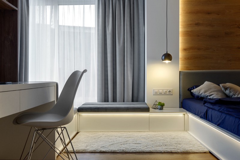 Благородный синий цвет в интерьере