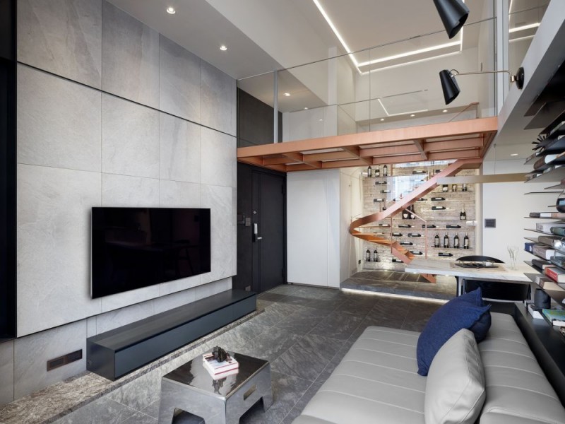 Двухуровневая квартира, расположенная в Нью-Тайбэй на Тайване