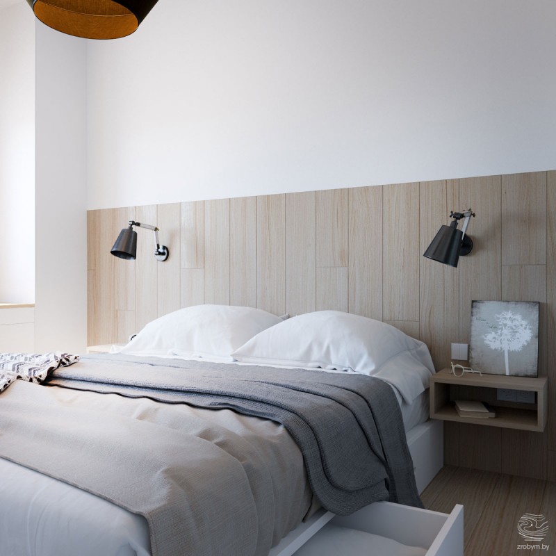 Небольшая квартира с открытой планировкой в серо-желтых тонах Небольшая квартира с открытой планировкой в серо-желтых тонах