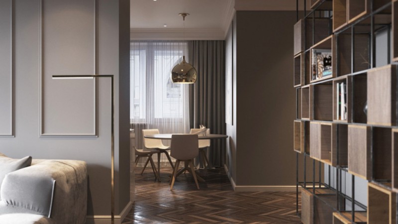 Компромисс между современной классикой и минимализмом в оформлении квартиры