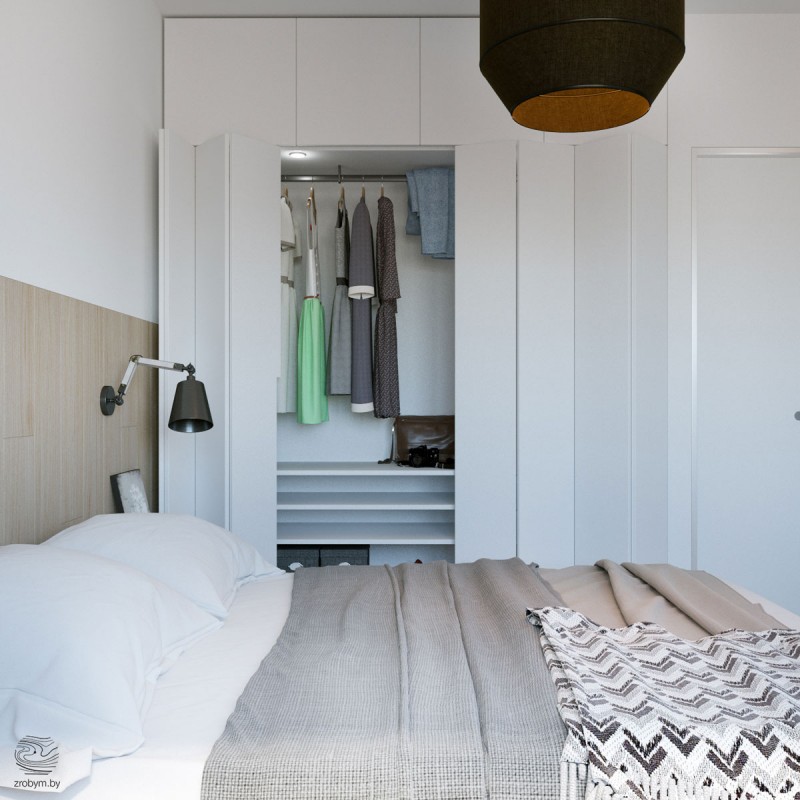 Небольшая квартира с открытой планировкой в серо-желтых тонах Небольшая квартира с открытой планировкой в серо-желтых тонах