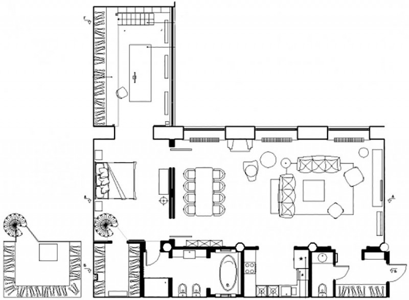 Современные, классические и индустриальные элементы в эффектном лофте