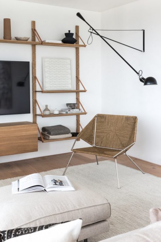 Спокойный и безмятежный интерьер гостиной Спокойный и безмятежный интерьер гостиной