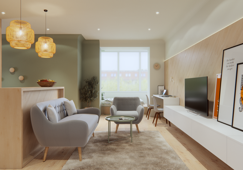 Апартаменты, оформленные в пастельных тонах