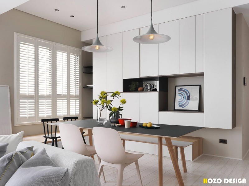 Баланс светлого и темного, нейтрального и цветного, роскоши и простоты в тайваньских апартаментах Баланс светлого и темного, нейтрального и цветного, роскоши и простоты в тайваньских апартаментах