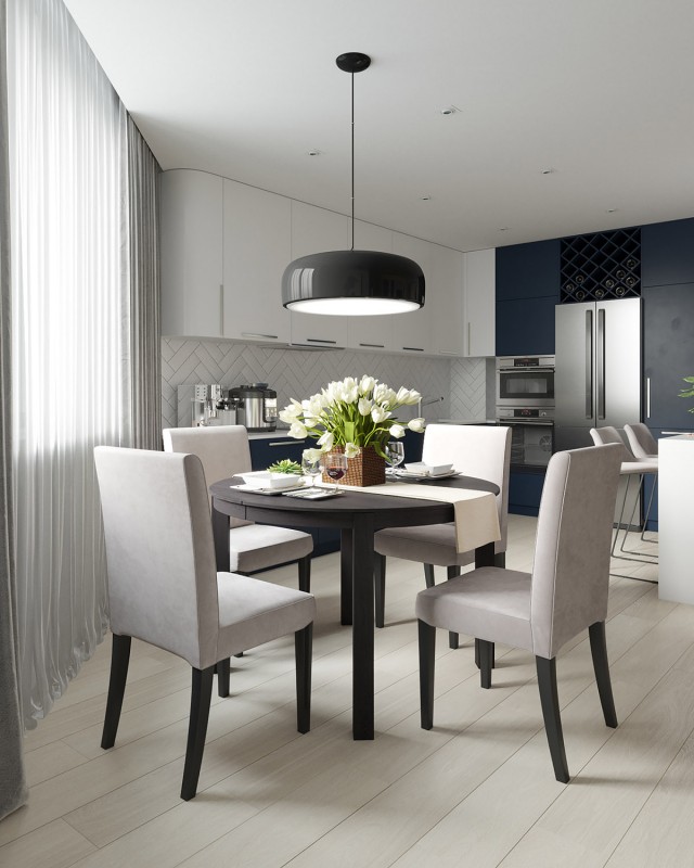 Акцентная мебель в монохромном интерьере