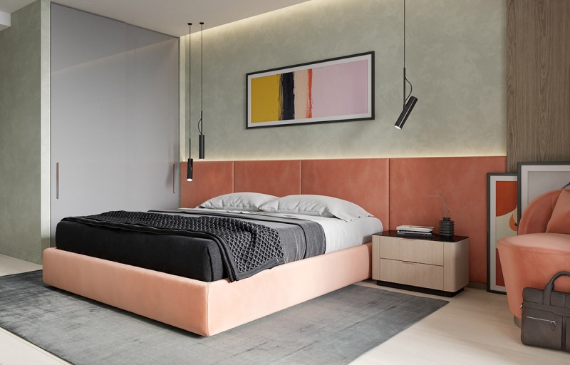 Акцентная мебель в монохромном интерьере