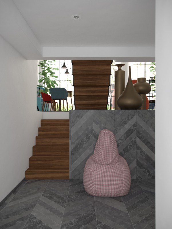 Просторный светлый лофт с яркими акцентами