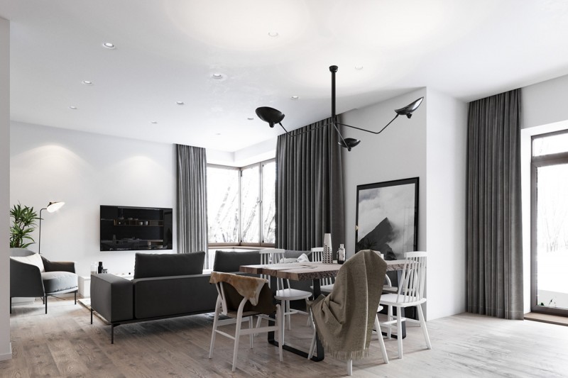 Стильная квартира в черно-белых тонах