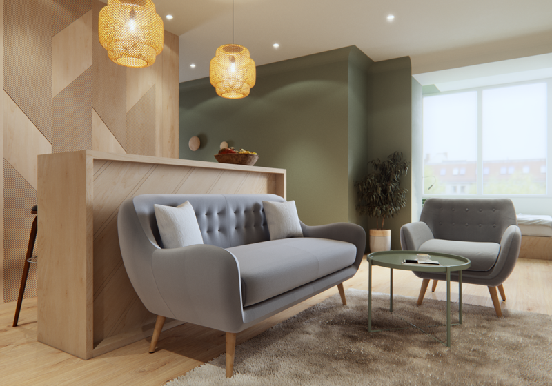 Апартаменты, оформленные в пастельных тонах