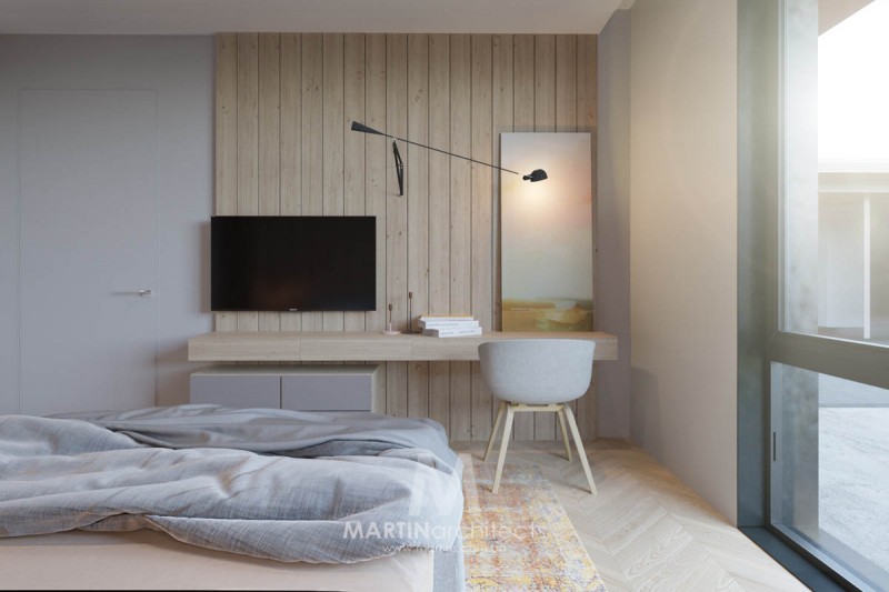 Апартаменты, оформленные в успокаивающей цветовой палитре