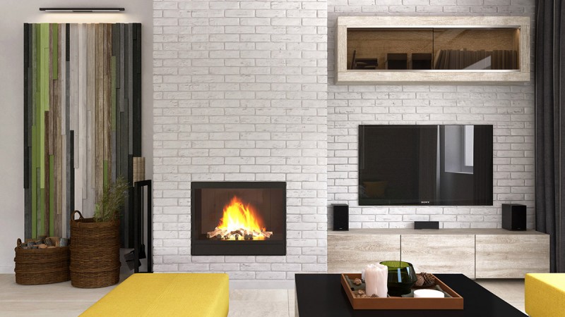 Интерьер с желто-зелеными акцентами