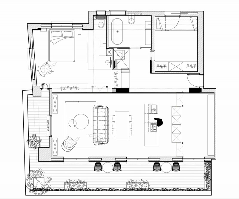 Дом в стиле "баухауз" с внутренними стеклянными стенами в Тель-Авиве Дом в стиле "баухауз" с внутренними стеклянными стенами в Тель-Авиве