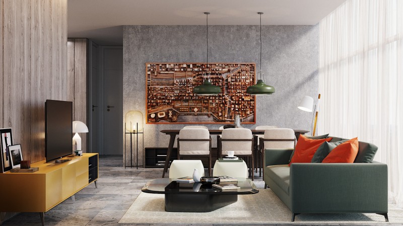 Проект квартиры, оформленной в приглушенных тонах Проект квартиры, оформленной в приглушенных тонах