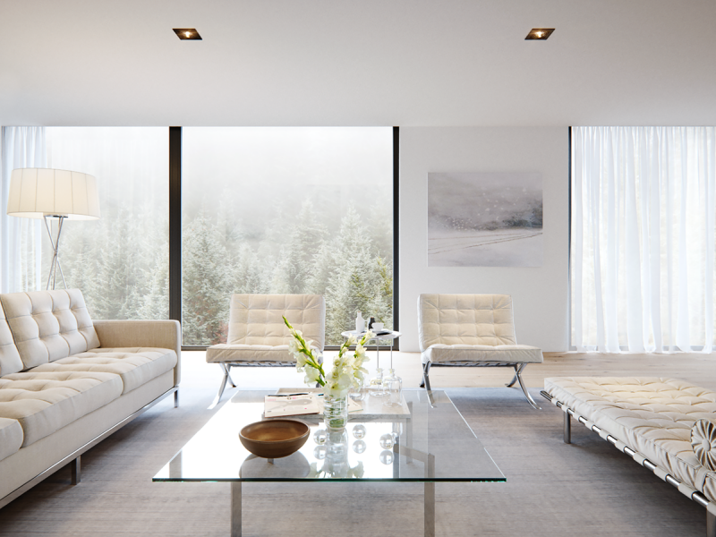 Белоснежный интерьер загородного дома Белоснежный интерьер загородного дома