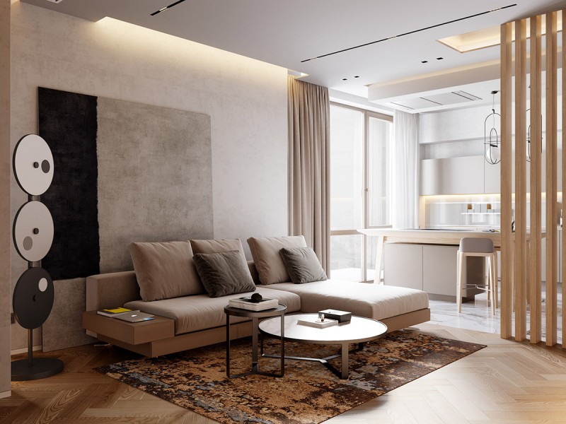 Оформление квартиры в мягких нейтральных тонах Оформление квартиры в мягких нейтральных тонах