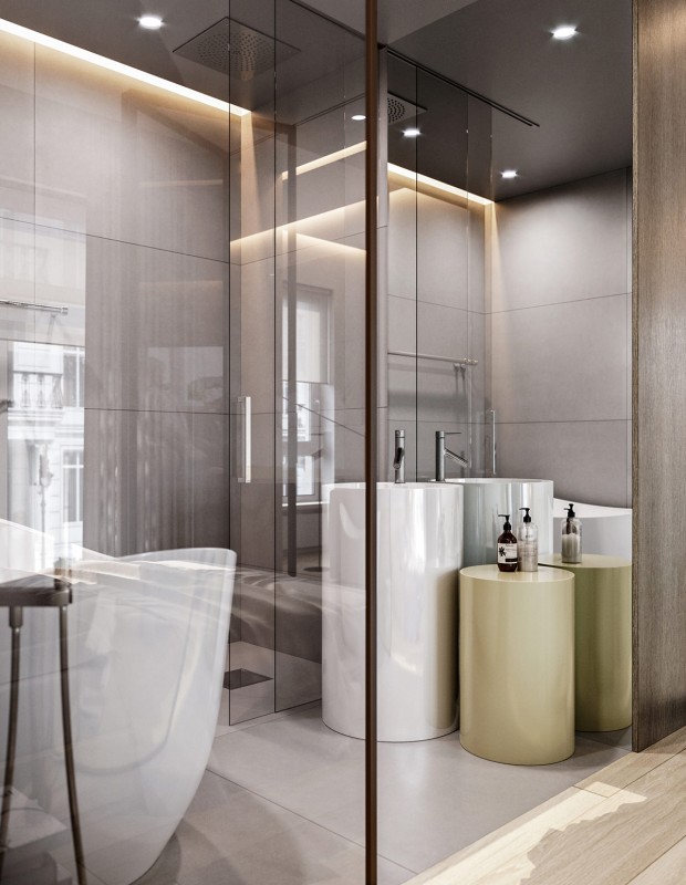 Иньтерьер апартаментов в нейтральных тонах