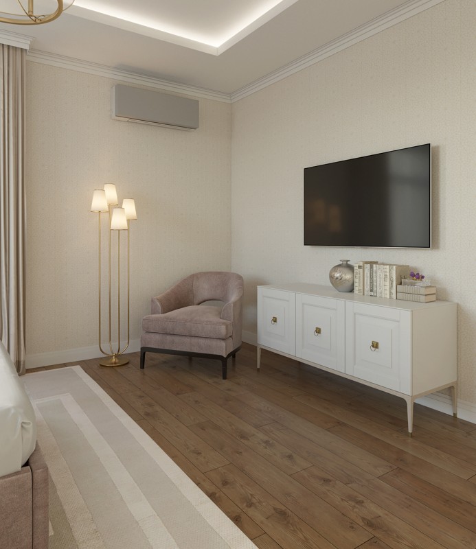 Интерьер загородного дома в пастельных тонах