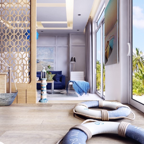 Пляжный дом в морской тематике