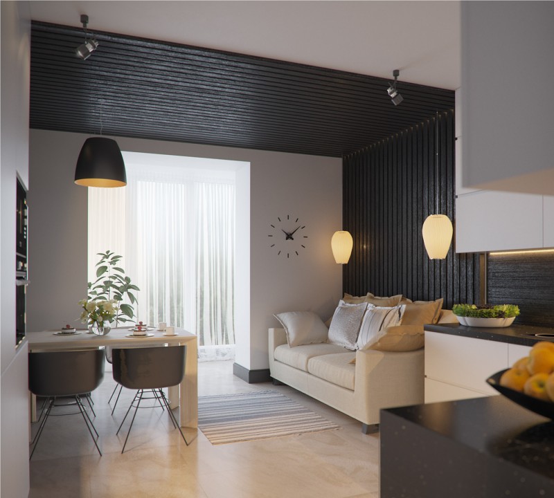 Интерьер квартиры площадью 78 кв.м.