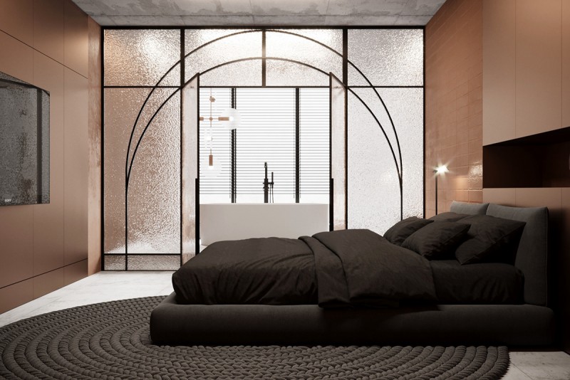 Проект лофта в темных тонах