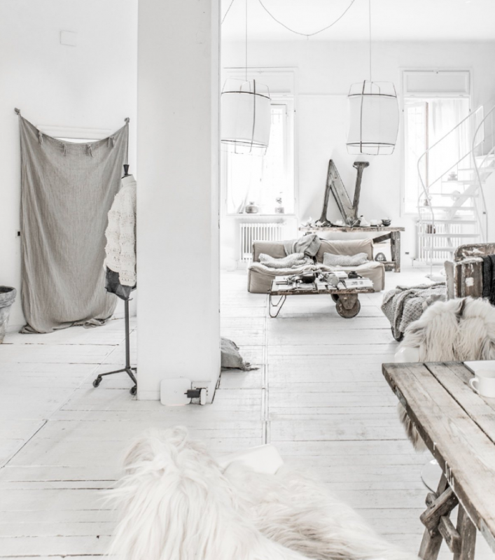 Промышленный дизайн интерьера миланской квартиры