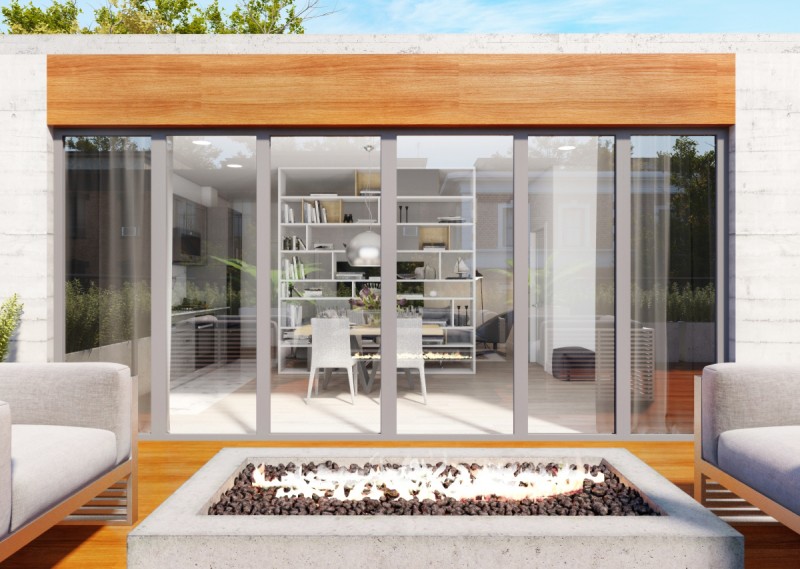 Интерьер пентхауса в серых тонах