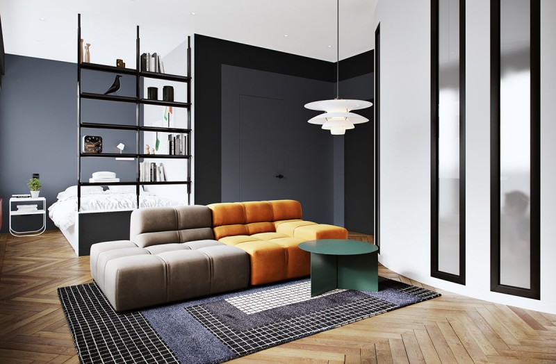 Строгий и роскошный интерьер двухуровневой квартиры Строгий и роскошный интерьер двухуровневой квартиры