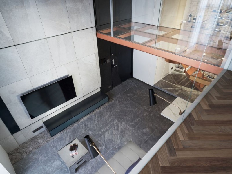 Двухуровневая квартира, расположенная в Нью-Тайбэй на Тайване