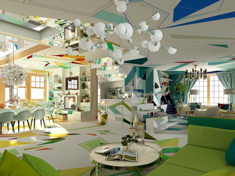 Интерьер дома в Софии, Болгария, вдохновленный работами импрессионистов XIX века Интерьер дома в Софии, Болгария, вдохновленный работами импрессионистов XIX века