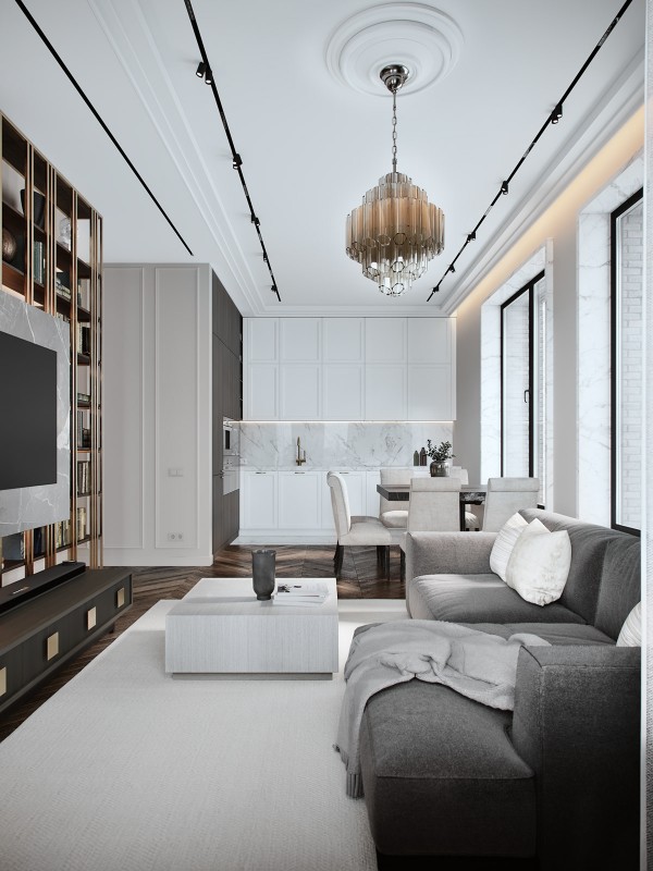 Интерьер светлых просторных апартаментов Интерьер светлых просторных апартаментов