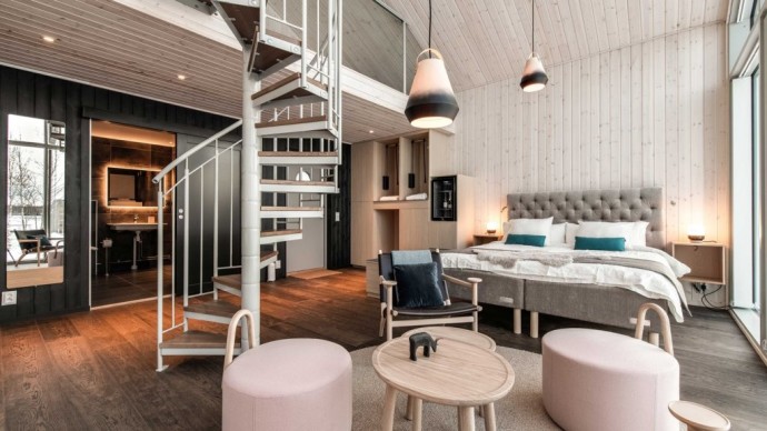 Коттеджи на озере в шведском отеле Arctic Bath Hotel and Spa