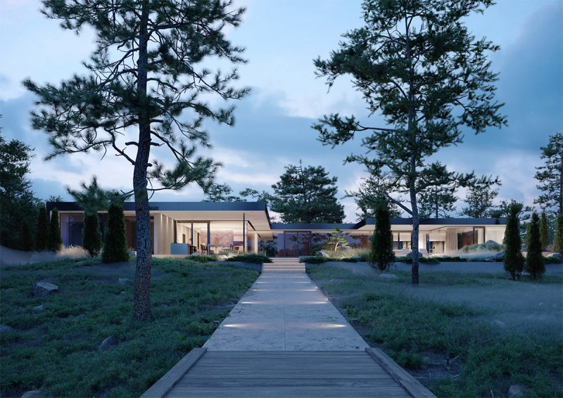 Финская вилла со стеклянными стенами и собственным пирсом