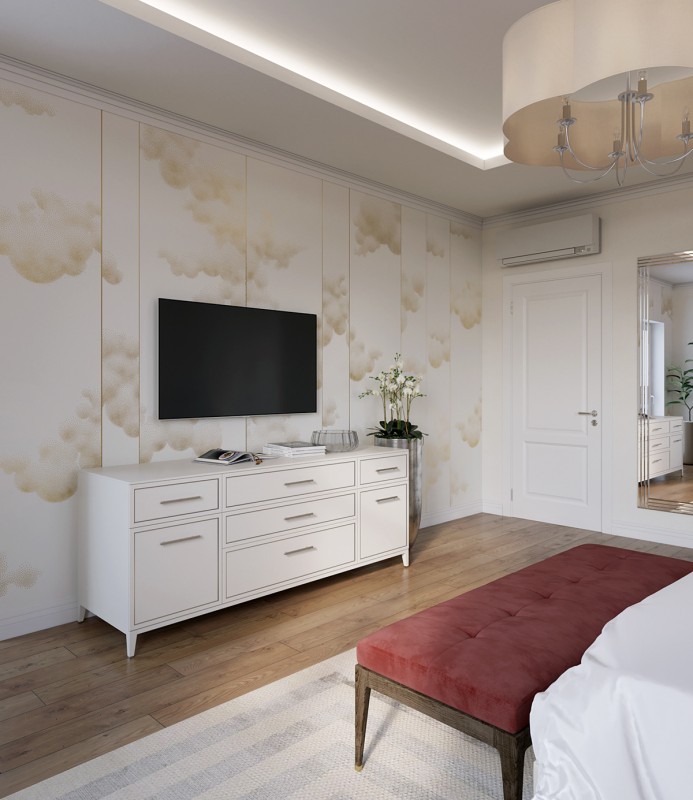 Интерьер загородного дома в пастельных тонах