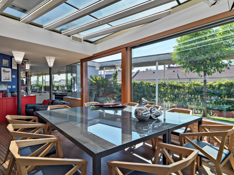 Яркие акцентные стены в интерьере пентхауса Яркие акцентные стены в интерьере пентхауса