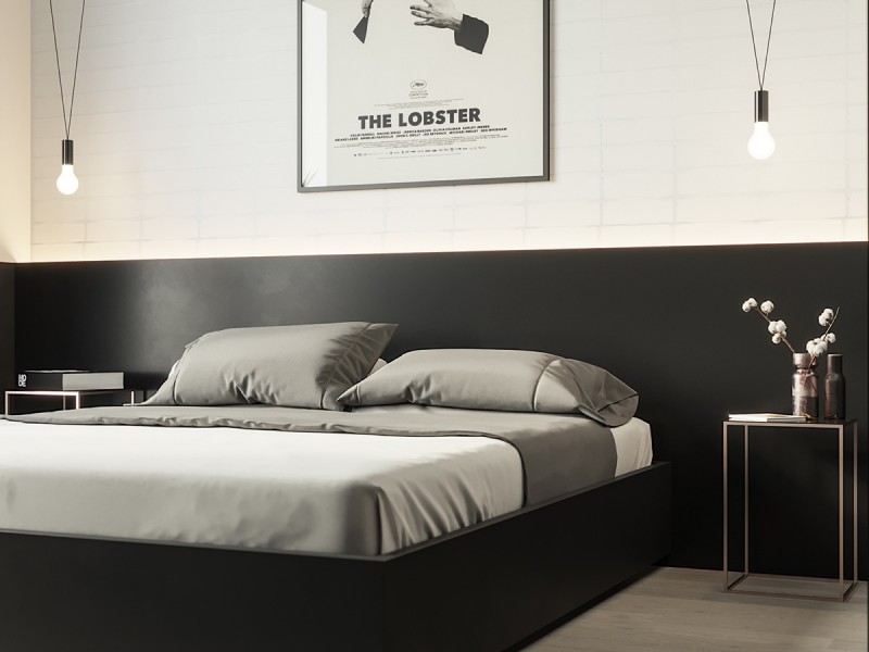 Нейтральная палитра в оформлении компактной квартиры с панорамными окнами