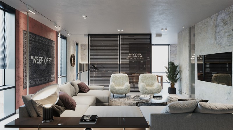 Мрачный, но уютный интерьер